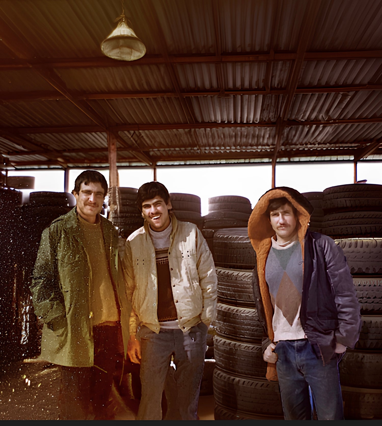 Founding history of Roadstar Tire: Mansour Malakouti in a tire warehouse in Tabriz, 1981