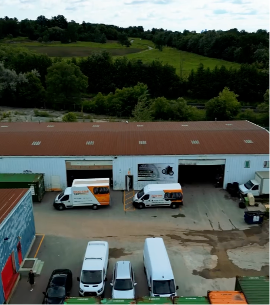 Aerial view of the Roadstar Tire warehouse facility in Richmond Hill, supporting fast local tire delivery and professional service
