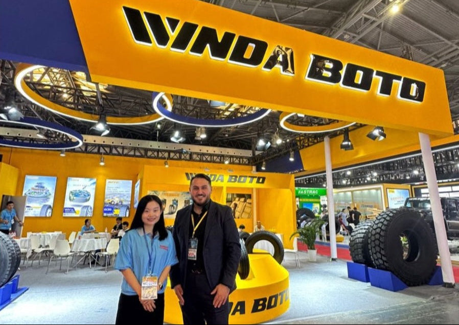 Sahand Malakouti at the 2024 Shanghai World Expo, meeting with Winda Boto manufacturers to ensure premium tire quality for Roadstar Tire customers